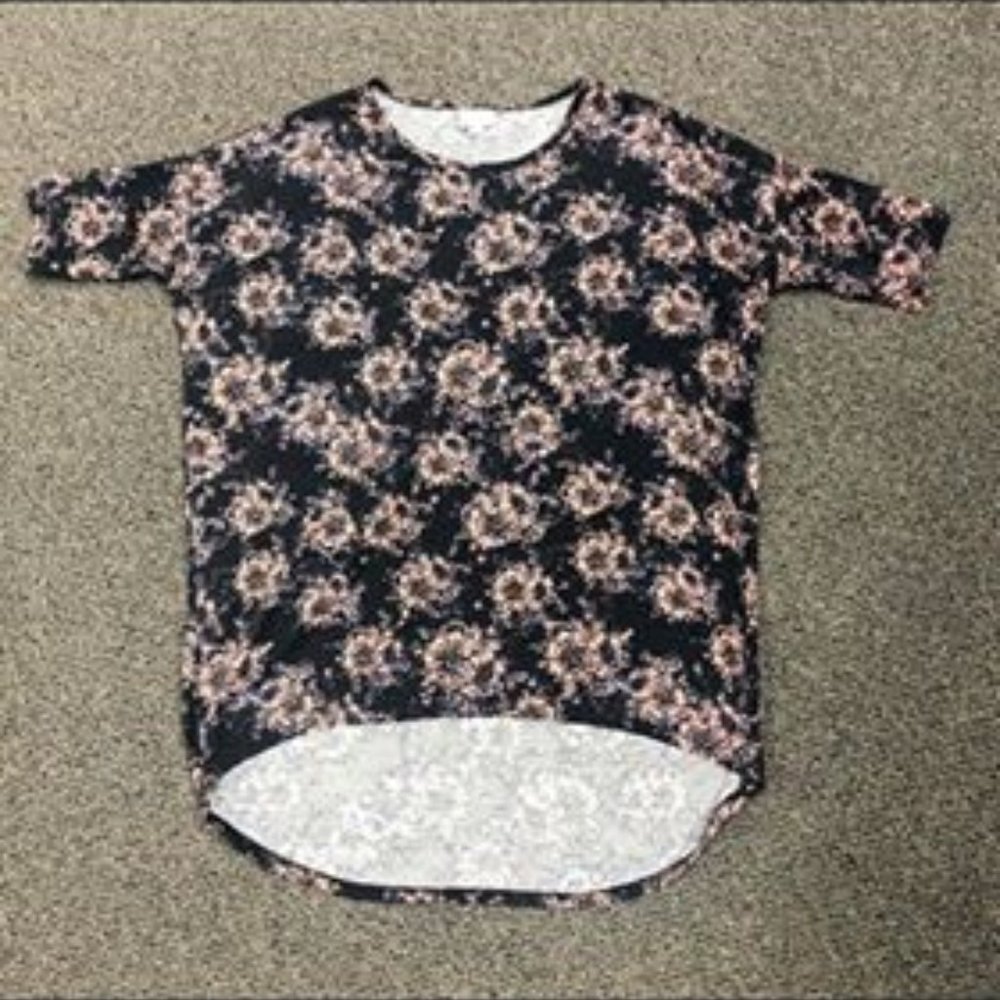 Navy and coral Lularoe Irma